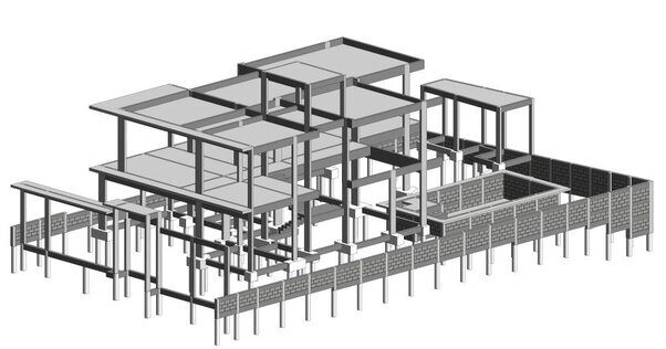 Vista 3D da estrutura